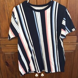 Free Planet Women’s Striped Casual T-Shirt with Multicolor Stripes Size Large